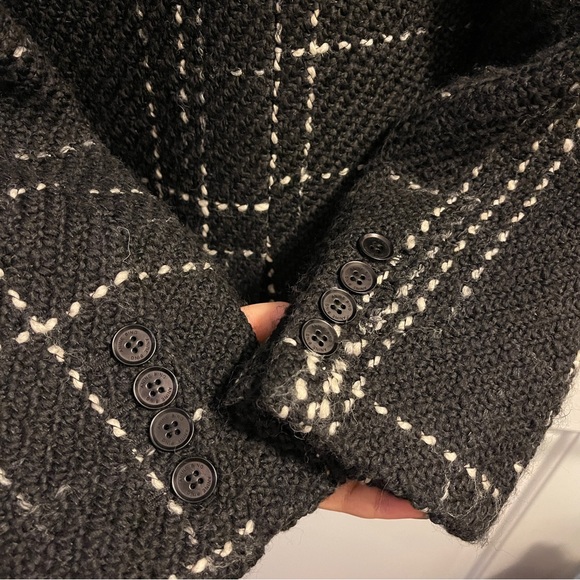 Anine Bing Kaia blazer black and white wool tweed jacket women size small - Picture 8 of 8
